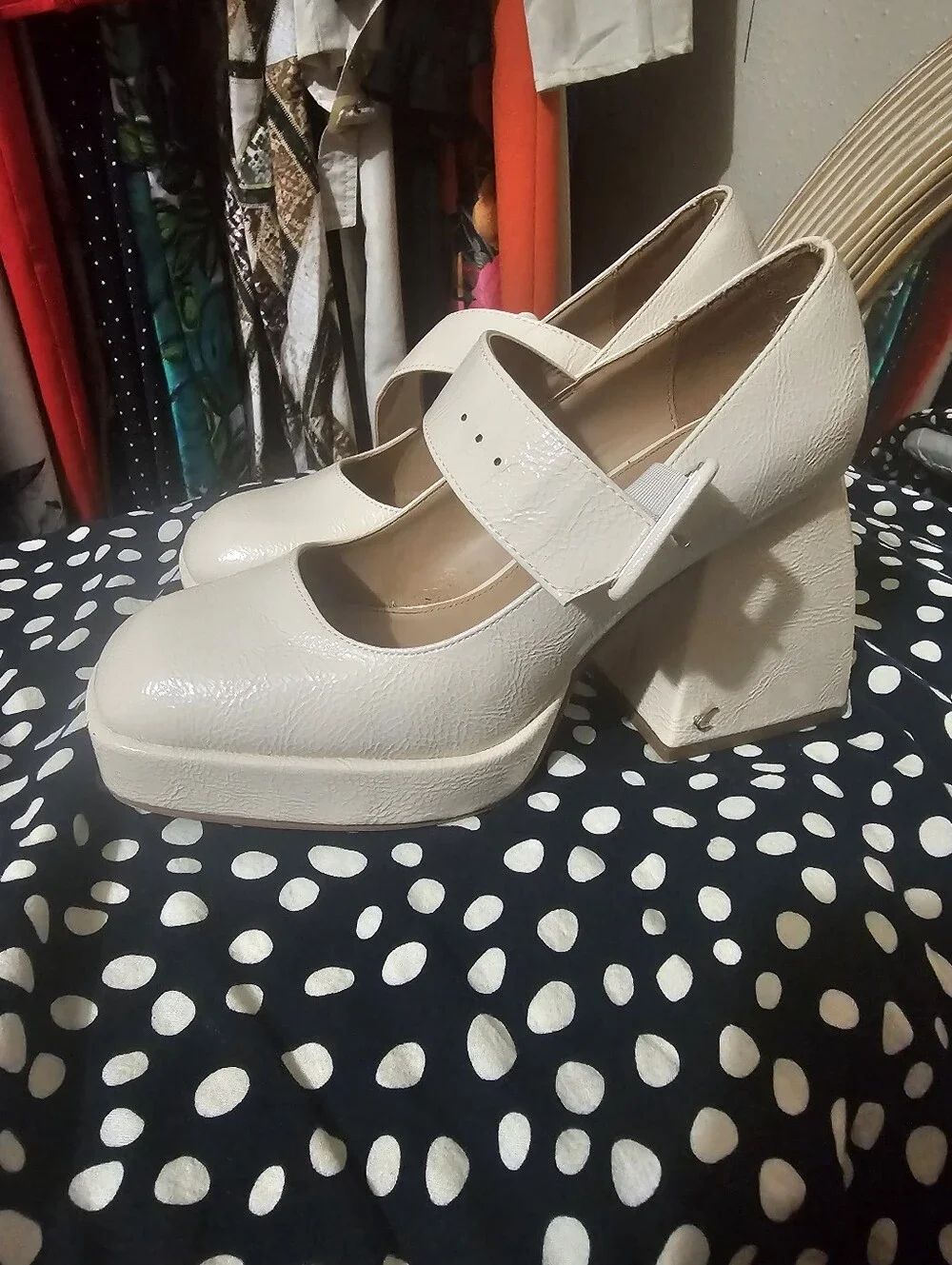 Circus By Sam Edelman Women's Cream Mary Jane Platform Pumps